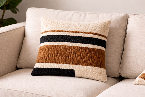 Terra Rhythm Abstract Tufted Pillow